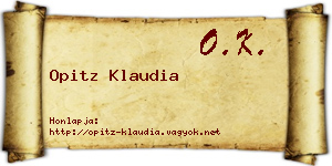 Opitz Klaudia névjegykártya